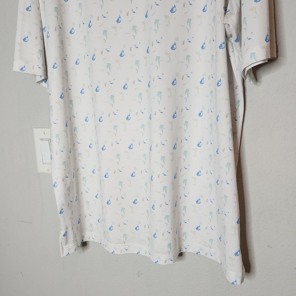 Straight Down Mermaid Printed performance golf polo shirt. Size XXL - Picture 10 of 16